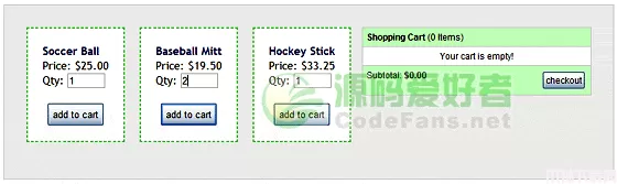 jCart Ajax购物车PHP版 v1.3