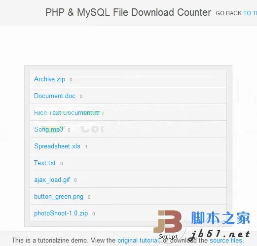 PHP+AJAX实现无刷新下载文件实例（MySQL）
