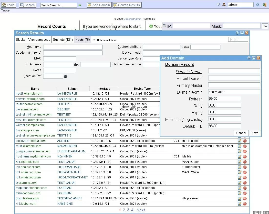 OpenNetAdmin php 主机管理系统 v11.02.10