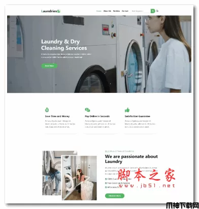 DM系统洗衣店干洗店宣传网站模板 v1.7