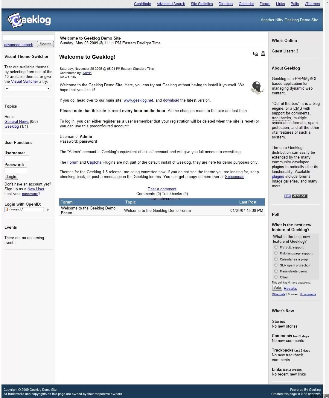 php博客系统 geeklog v2.0.0 beta2   多国语言版