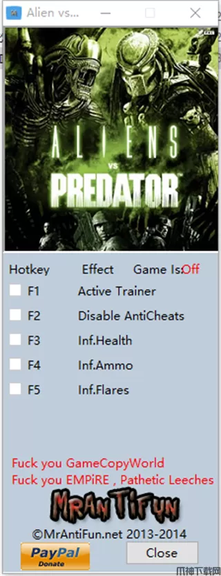 异形大战铁血战士修改器下载